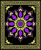 Vibrant Purple Yellow Mandala Design Rug