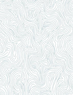 Abstract Blue Wave Pattern Rug