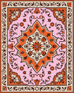 Ornate Floral Mandala Pattern Design Rug