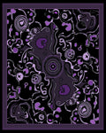 Whimsical Purple Abstract Swirl Pattern Rug