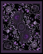 Whimsical Purple Abstract Swirl Pattern Rug