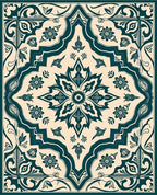 Classic Floral Medallion Pattern Rug