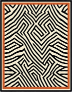 Abstract Black White Geometric Rug