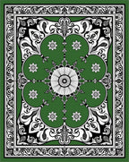 Emerald Floral Intricate Pattern Rug