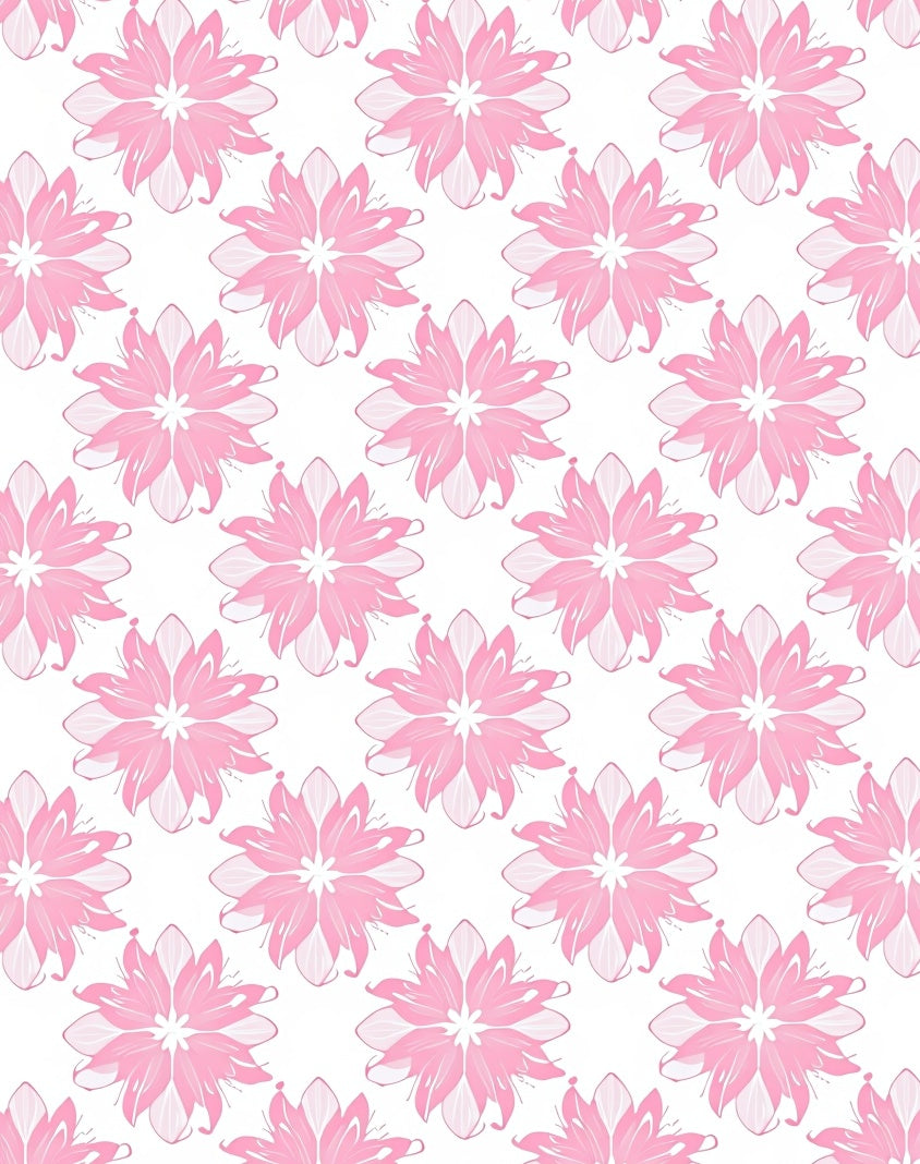 Pink Floral Patterned Abstract Design Rug