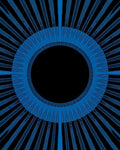 Radiant Blue Sunburst Geometric Design Rug