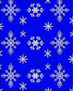 White Snowflakes on Blue Pattern Rug