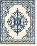 Classic Floral Medallion Border Design Rug