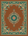 Ornate Floral Center Medallion Border Rug