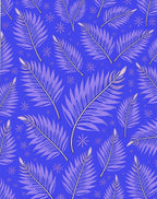 Purple Fern With Star Pattern Rug