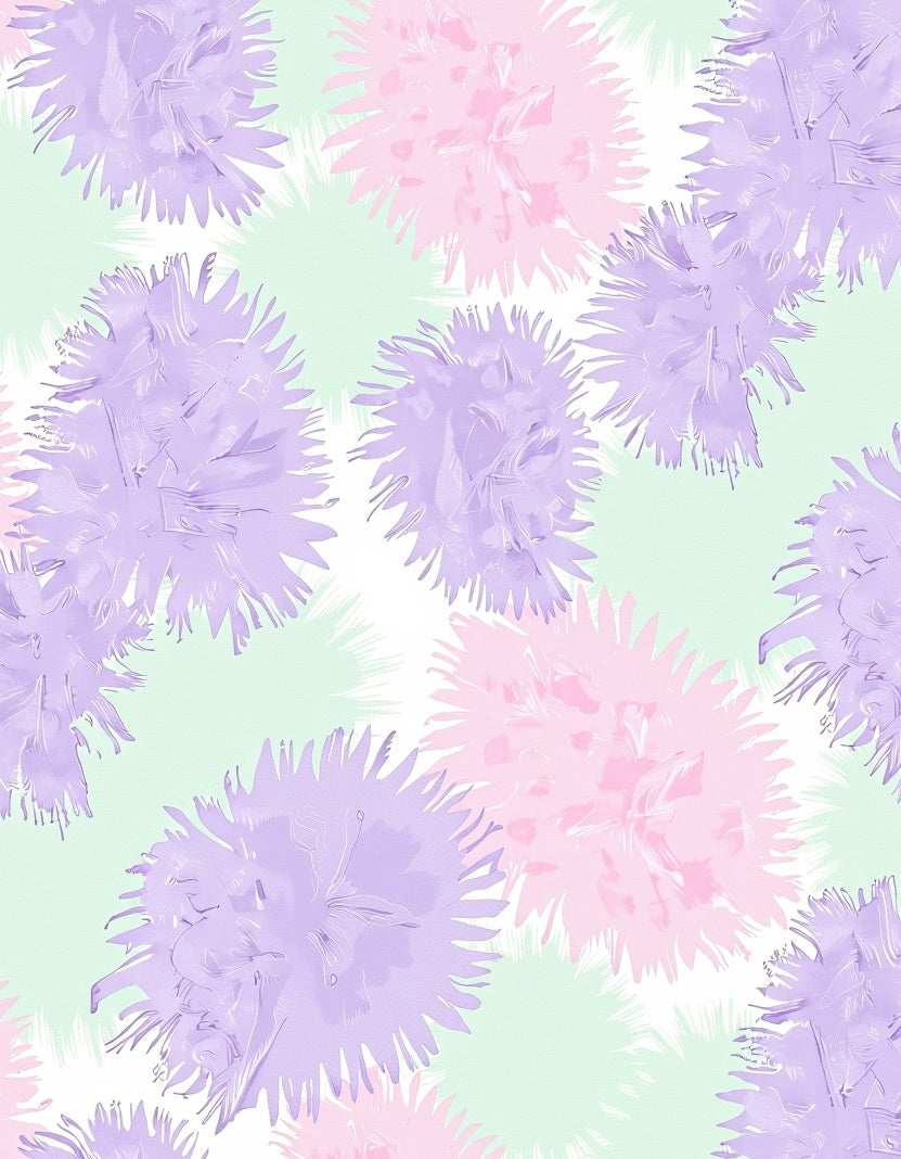 Pastel Floral Burst Patterned Rug
