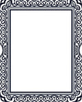 Ornate Vintage Scroll Border Rug