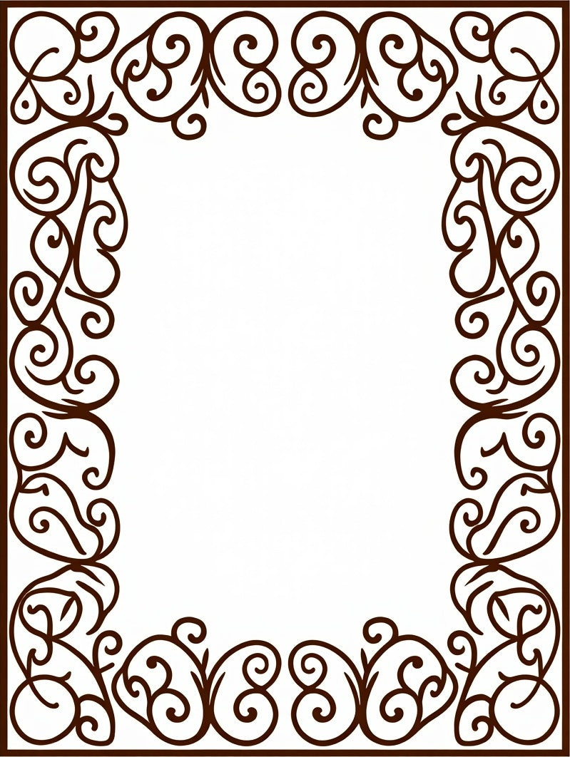 Ornate Scrollwork Frame Design Rug