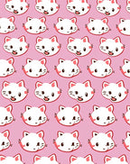Cute Kawaii Cat Face Pattern Rug