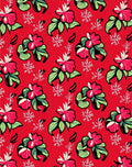 Vibrant Red Tropical Floral Whimsical Rug