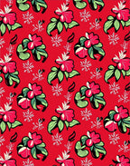Vibrant Red Tropical Floral Whimsical Rug