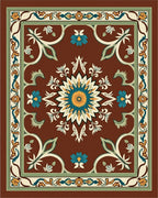 Ornate Floral Medallion Pattern Rug