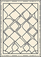 Abstract Diamond Lattice Curved Pattern Rug