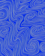 Abstract Blue Swirl Line Art Rug