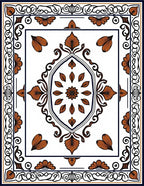 Terracotta Leaf Symmetry Design Rug