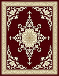 Elegant Floral Scrollwork Burgundy Rug