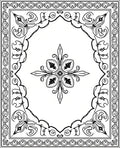 Classic Black White Floral Scroll Rug