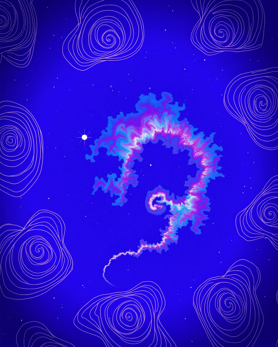 Abstract Swirling Nebula Cloud Pattern Rug
