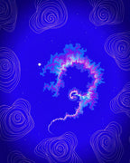 Abstract Swirling Nebula Cloud Pattern Rug