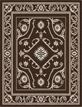 Ornate Floral Brown Cream Rug