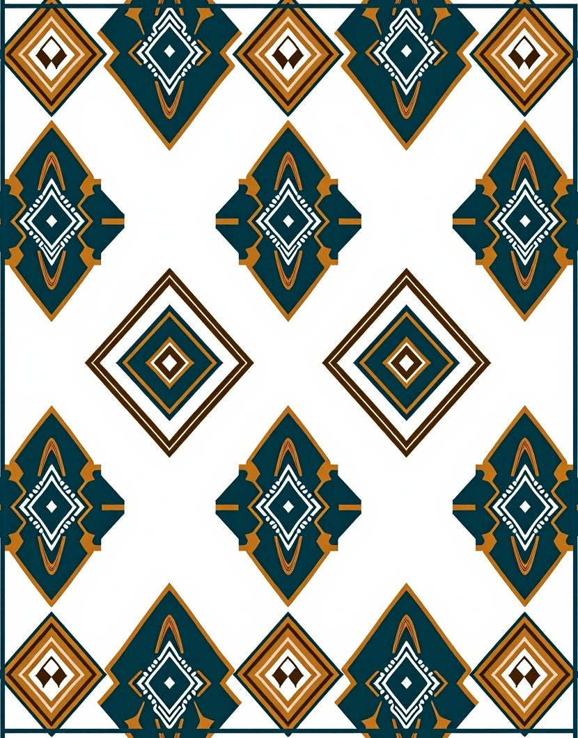 Bold Geometric Diamond Pattern Rug