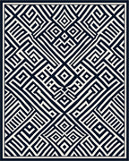 Bold Geometric Maze Pattern Rug