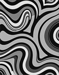 Dynamic Swirl Gradient Monochrome Design Rug