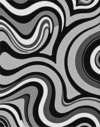 Dynamic Swirl Gradient Monochrome Design Rug
