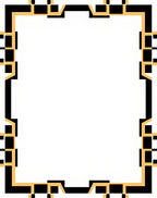 Modern Black Gold Geometric Frame Rug