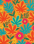 Vibrant Tropical Floral Pattern Rug