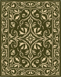 Ornate Floral Vine Border Design Rug