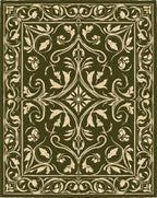 Ornate Floral Vine Border Design Rug