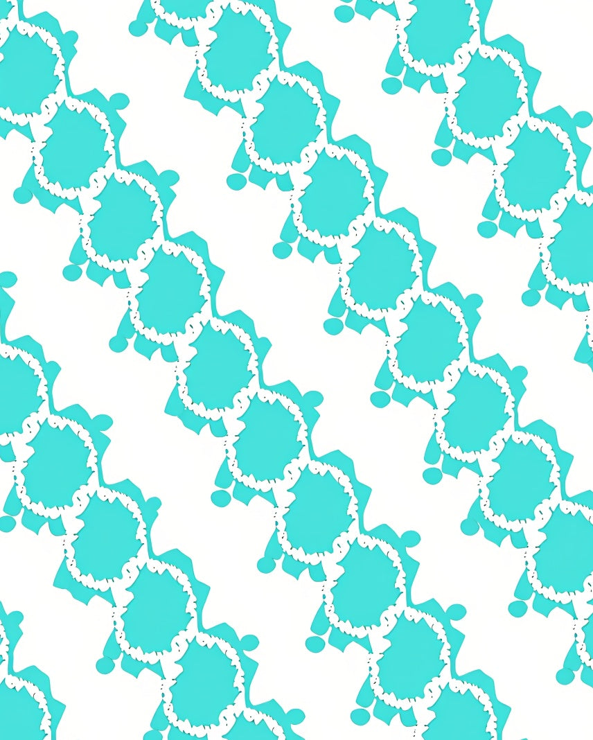 Flowing Turquoise Teal Pattern Rug
