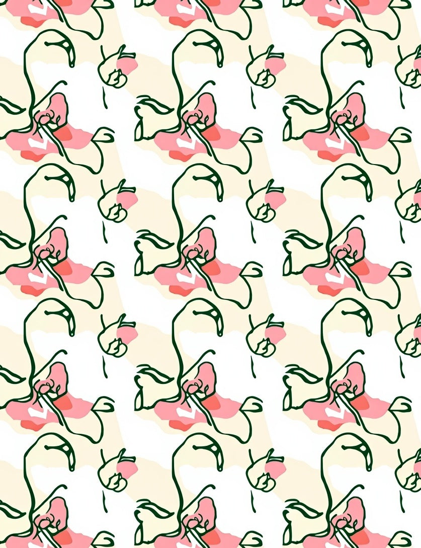 Abstract Floral Swirls Pattern Rug