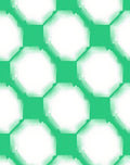 Green White Geometric Hexagon Pattern Rug