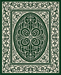 Ornate Floral Scrollwork Oval Pattern Rug