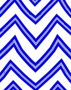 Bold Blue White Zag Pattern Rug