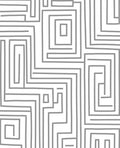 Monochrome Geometric Maze Pattern Rug