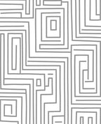 Monochrome Geometric Maze Pattern Rug
