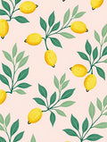 Lemon Branch Pattern Garden Rug