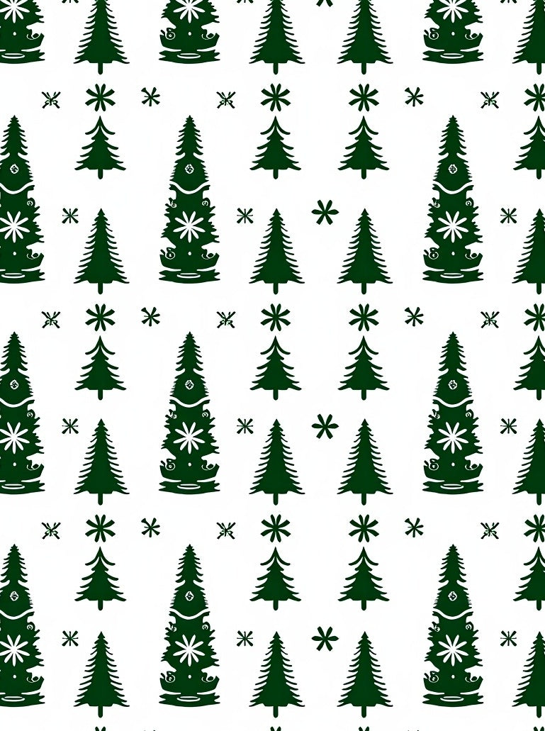 Deep Green Forest Winter Snowflakes Rug
