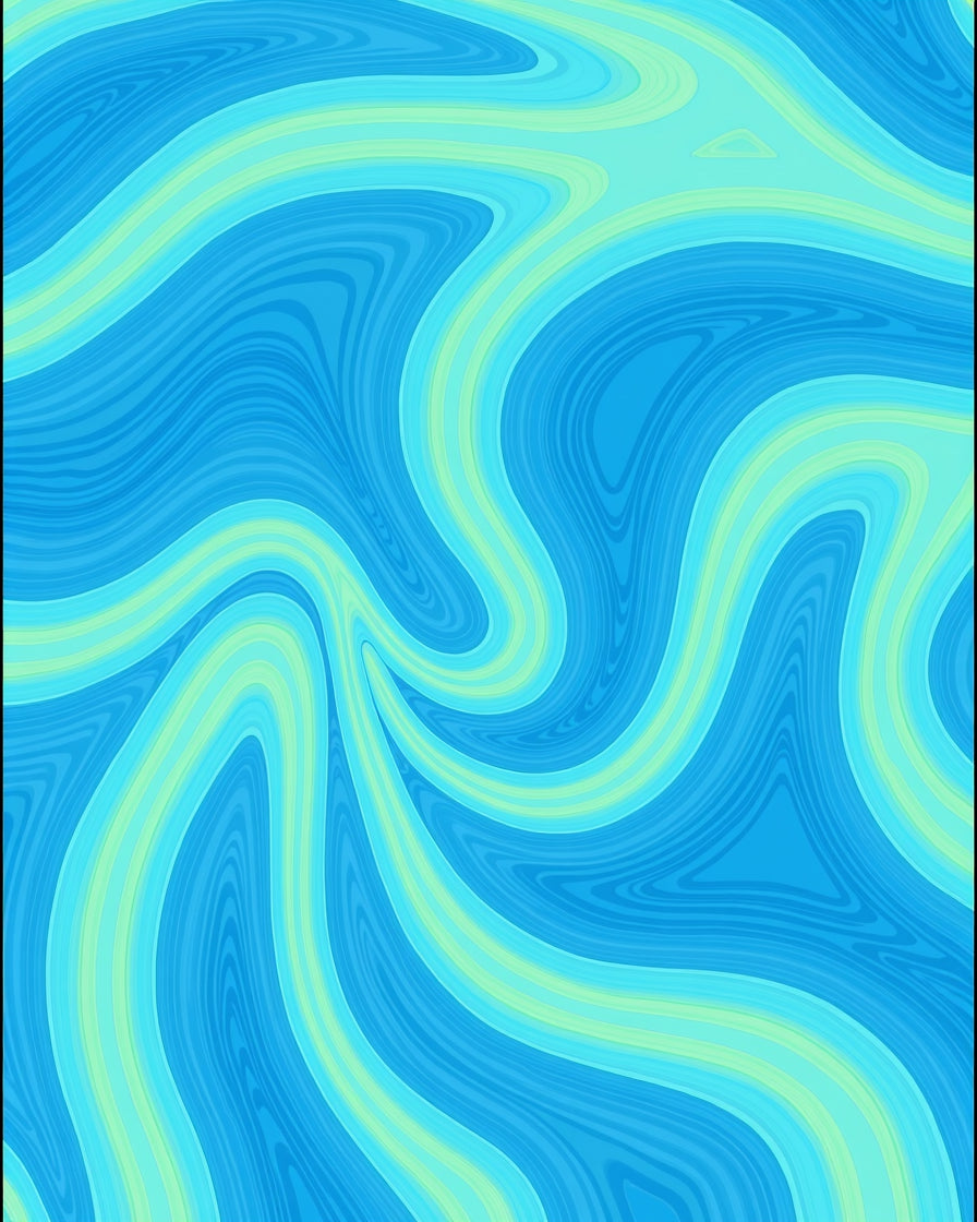 Abstract Flowing Aqua And Blue Swirls Rug