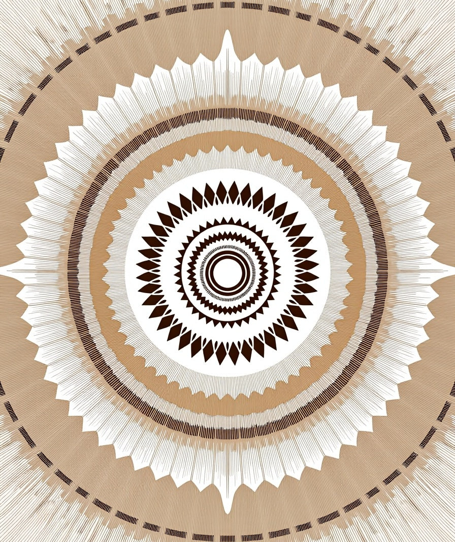 Radial Sunburst Geometric Pattern Rug