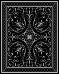 Ornate Flourish Black Gray Design Rug