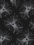 Abstract Gray Floral Black Pattern Rug